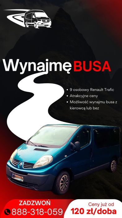 Wynajem Busa - Najlepsze Ceny w okolicy - Transport Osób - 9 osobowy