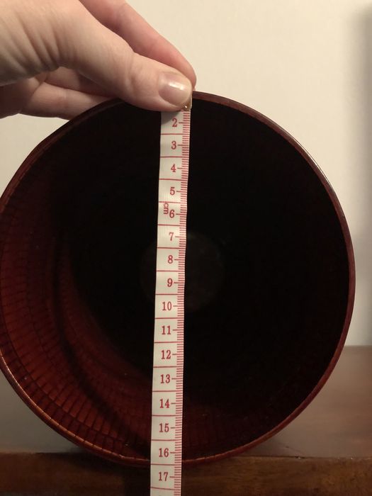 Świąteczny Decor wazon bordowy bambus lakierowany Vintage ikebana