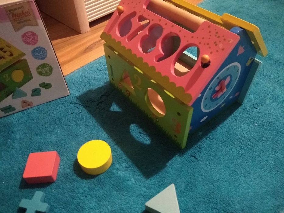 Klocki domek cyfry zegar ukladanka