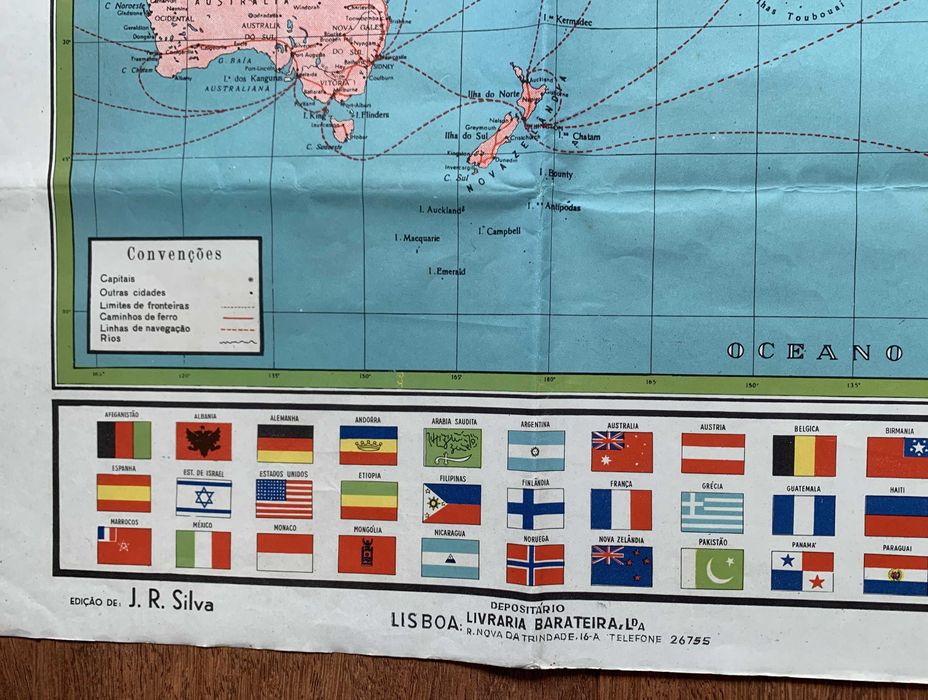 Mapa mundo, edição popular, 1952