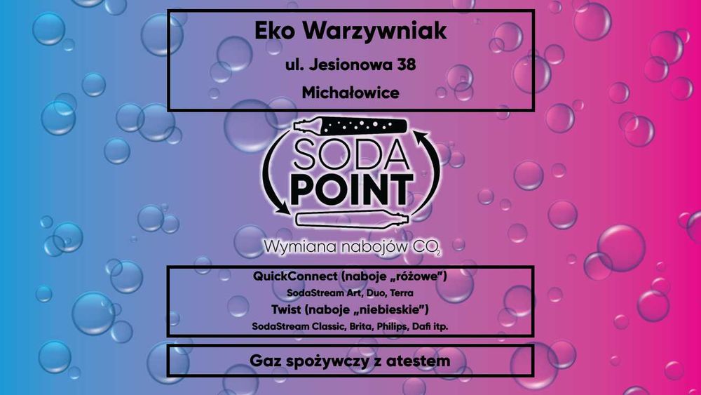 Sodastream Michałowice, ul. Jesionowa 38 Wymiana nabojów CO2