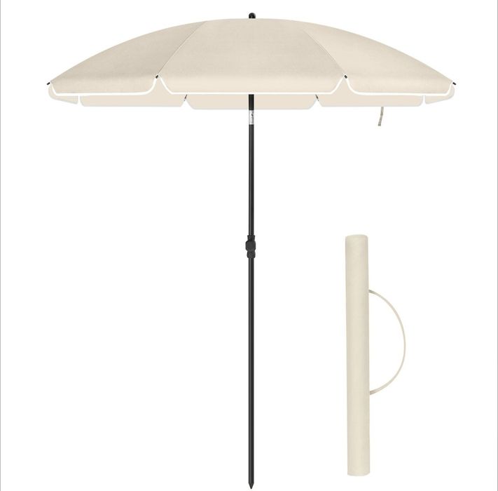 Parasol ogrodowy 160 x 196 cm beżowy