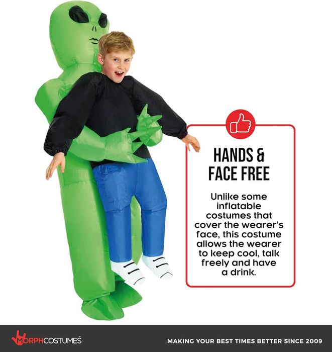 Dmuchany strój kosmity dla dziecka 120cm-150cm wzrostu