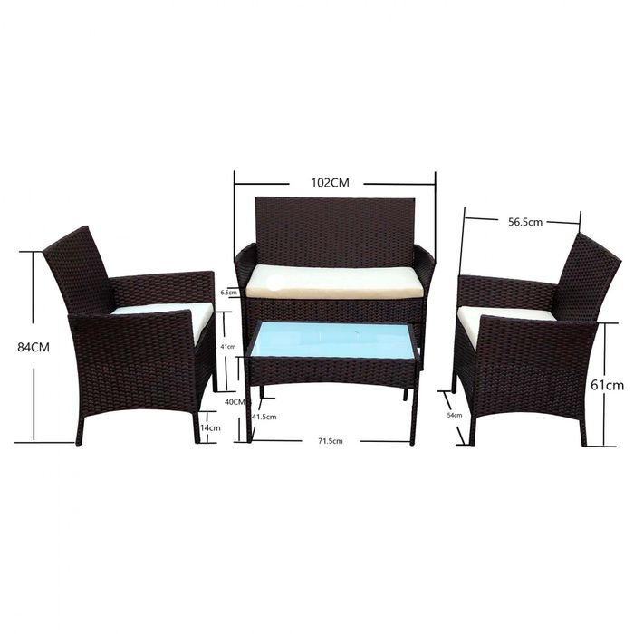 Conjunto de 2 cadeiras e mesa de exterior
