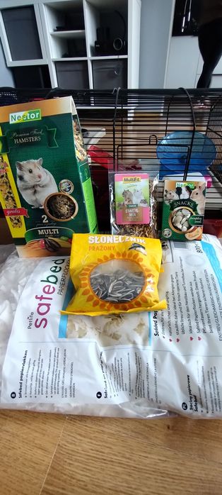 Klatka dla chomika  myszy szczura duży zestaw