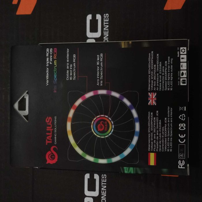 Pack de 3 Ventoinhas Talius Iris Spectrum RGB 120mm