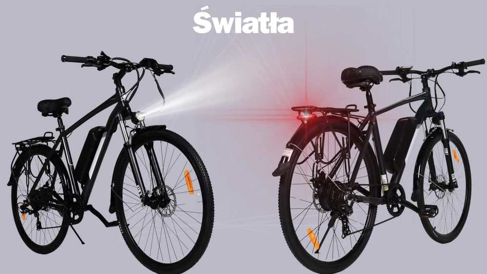 ROWER ELEKTRYCZNY męski 28 trekkingowy ZE WSPOMAGANIEM 60-70km Shimano