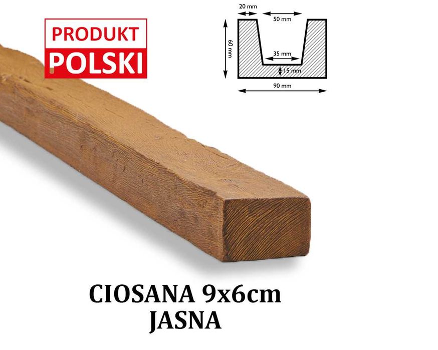 BELKI RUSTYKALNE Dekoracyjne Belka Rustykalna Imitacja 2 m , 3 m , 4 m