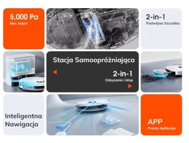 NOWOŚĆ Robot ILIFE A30 Pro 2w1/ 5000Pa/ mopuje i odkurza/ze stacją