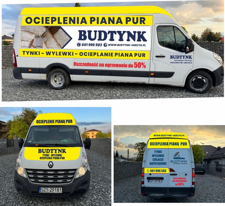 Reklama na samochód oklejanie busów witryn montaż reklam cała Warszawa