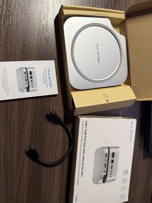 Док станция PULWTOP Mac Mini M4/M4 Pro Hub M.2 SSD, HDMI 4K 60Hz