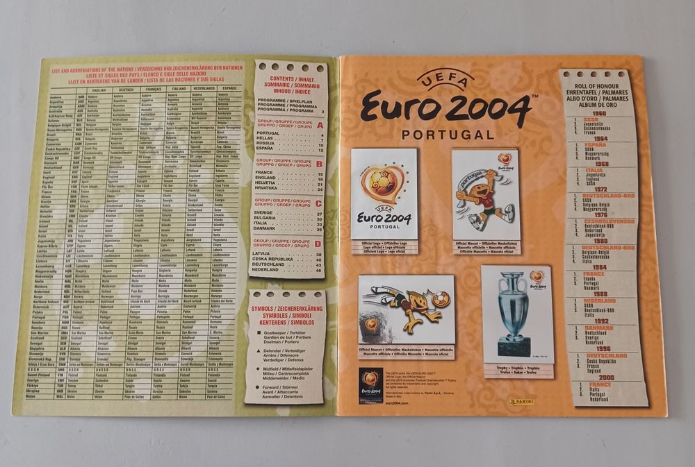 Caderneta Panini Euro 2004 completa