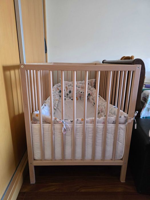 SNIGLAR Berço IKEA,faia+Colchão +capa protectora