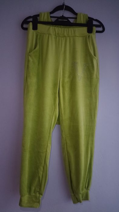 Dres S-M welurowy zielony