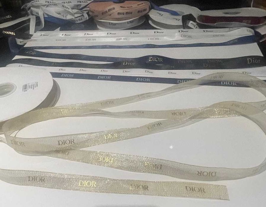 Wstążki Premium oryginalne  Dior złota granat walentynki, prezent