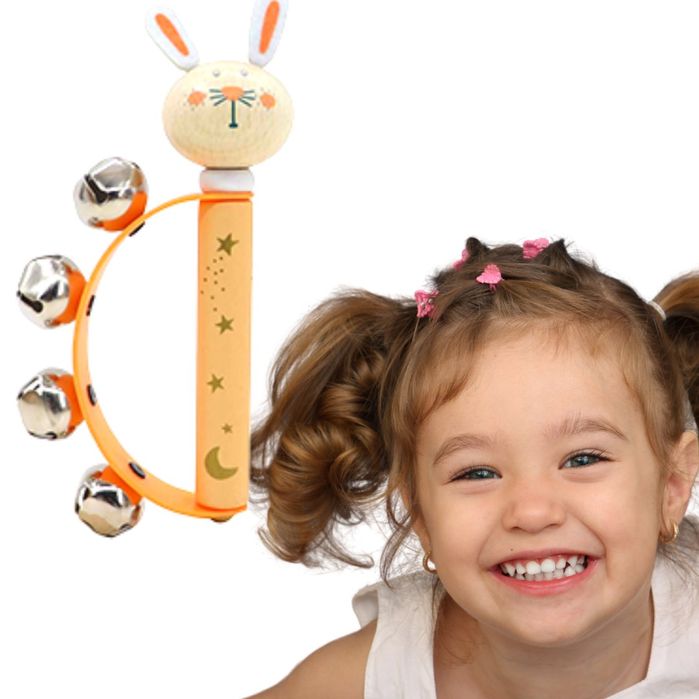 Drewniane dzwoneczki grzechotka zwierzątka instrum