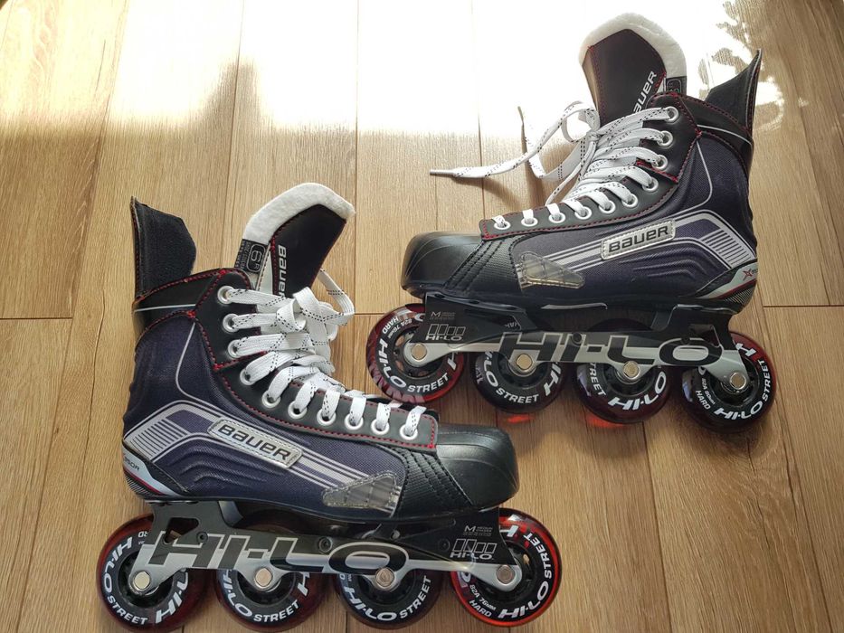 Rolki hokejowe Bauer Vapor X350R, rozm. 6R, i nałokietniki Bauer supreme 150 SR S