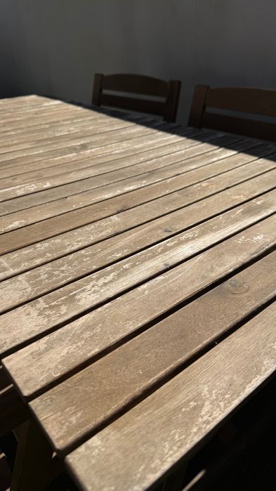 Conjunto de Jardim IKEA FALHOLMEN – Mesa + 4 Cadeiras + 4 Almofadas