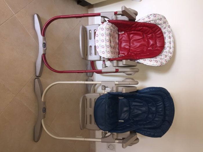 Duas cadeiras refeição bebé / criança Chicco Polly Magic 0m+