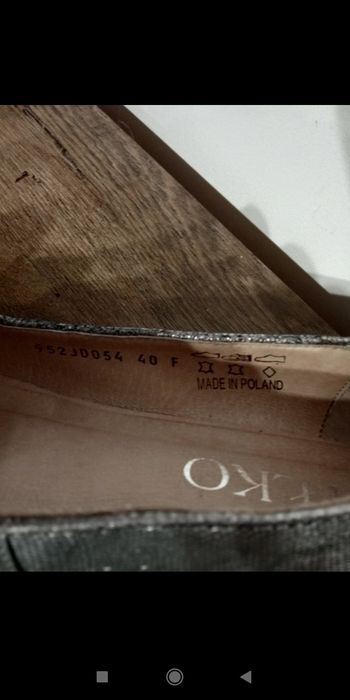 Ryłko srebrne baleriny półbuty r 40