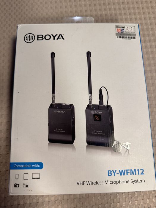 BOYA BY-WFM12 - Mikrofon bezprzewodowy VHF - MIKROPORT  - 12 KANAŁÓW