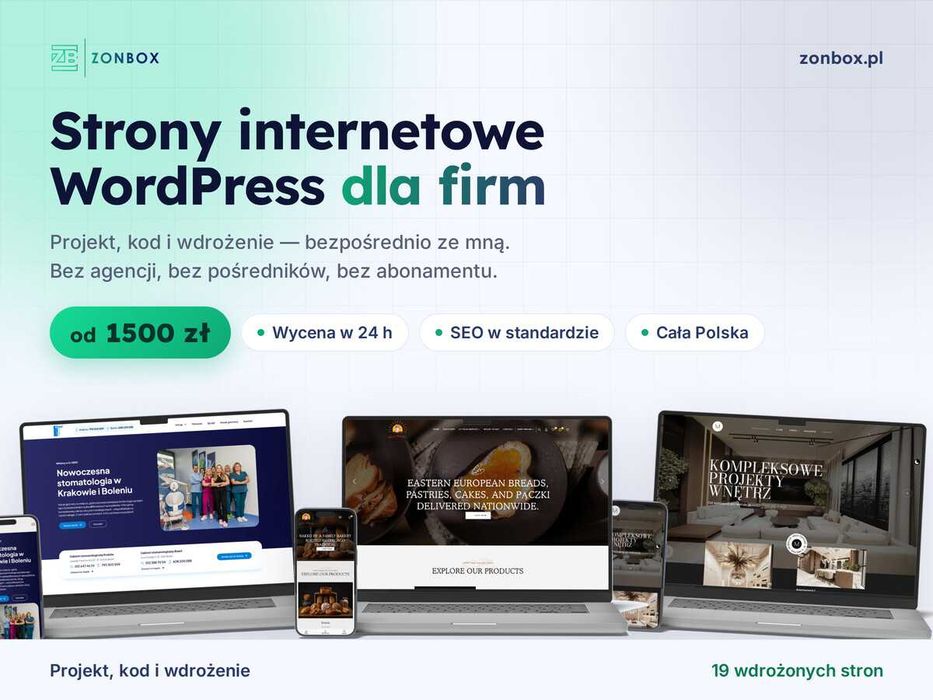 Strony internetowe WordPress dla firm - tworzenie stron www i sklepów