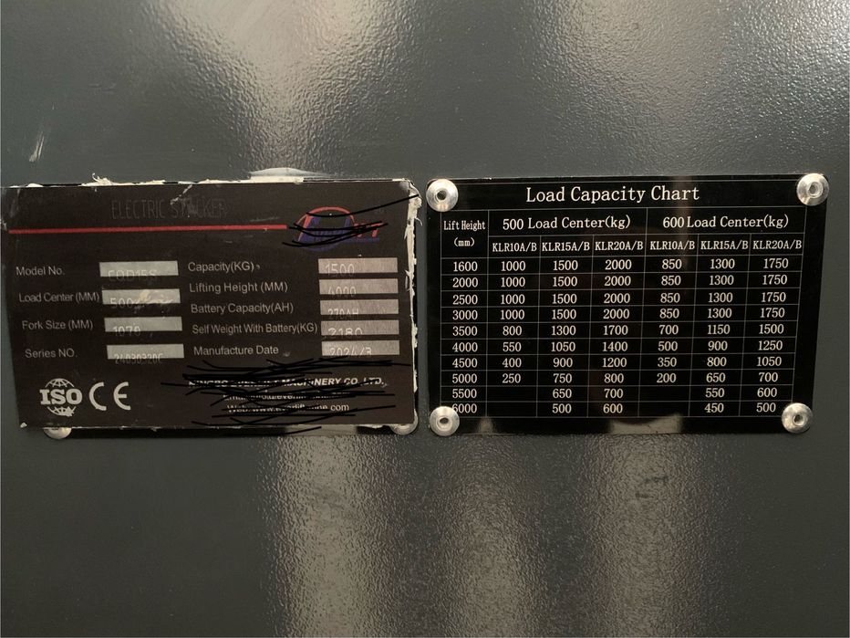 Empilhador Eléctrico ( Retratil) Novo 1.5T ( com carregador)