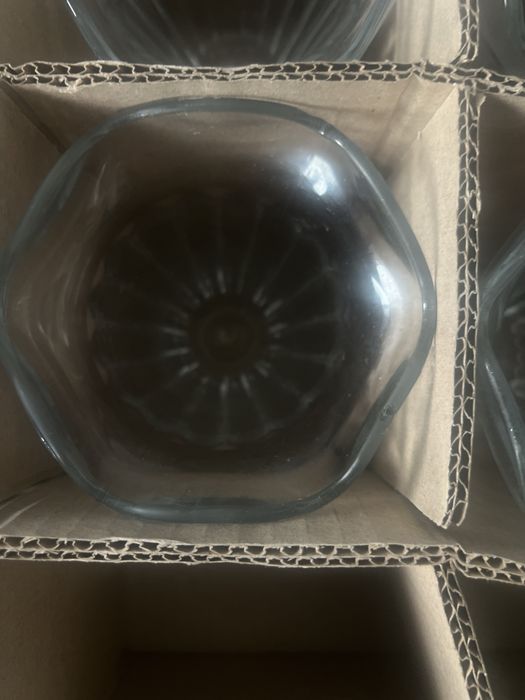 9 Copos de vidro de salada de frutas novos