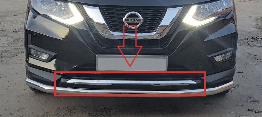 Накладка переднего бампера нижний Nissan X-Trail T32 17-; Rogue 17- (Т