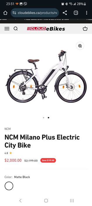 NCM Milano  E-Bike 48в 500вт електровелосипед виготовлений германія