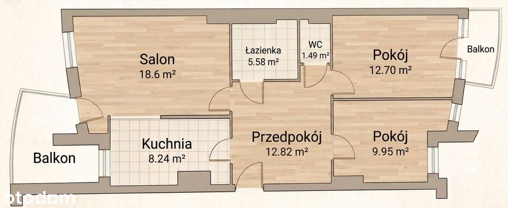 BEZPOŚREDNIO: 3 pokoje 69m² pod lasem, klima + opcja garażu 21m²