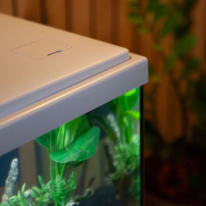 Aquario com tampa e luz led novo