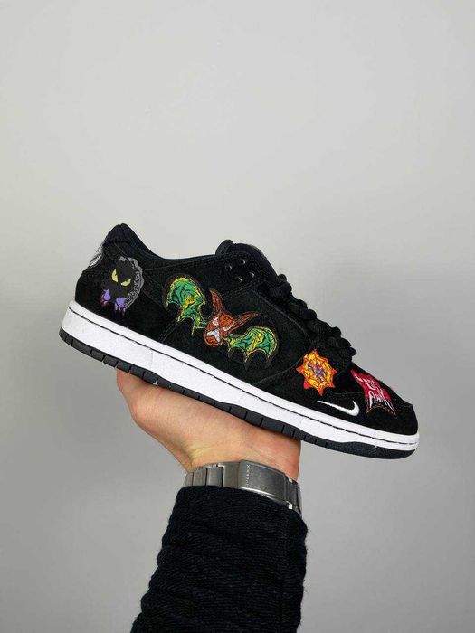 40 розмір кросівки жіночі чоловічі чорні найк некфейс Nike SB Dunk Low Neckface замшеві