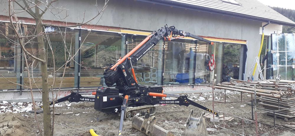 Mini Żuraw, BG LIFT M250, Dźwig, Pająk, Montaż - wynajem z operatorem.