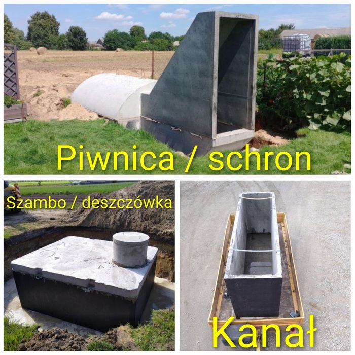 Szambo betonowe/zbiornik na deszczówkę#kanał samochodowy/piwnica
