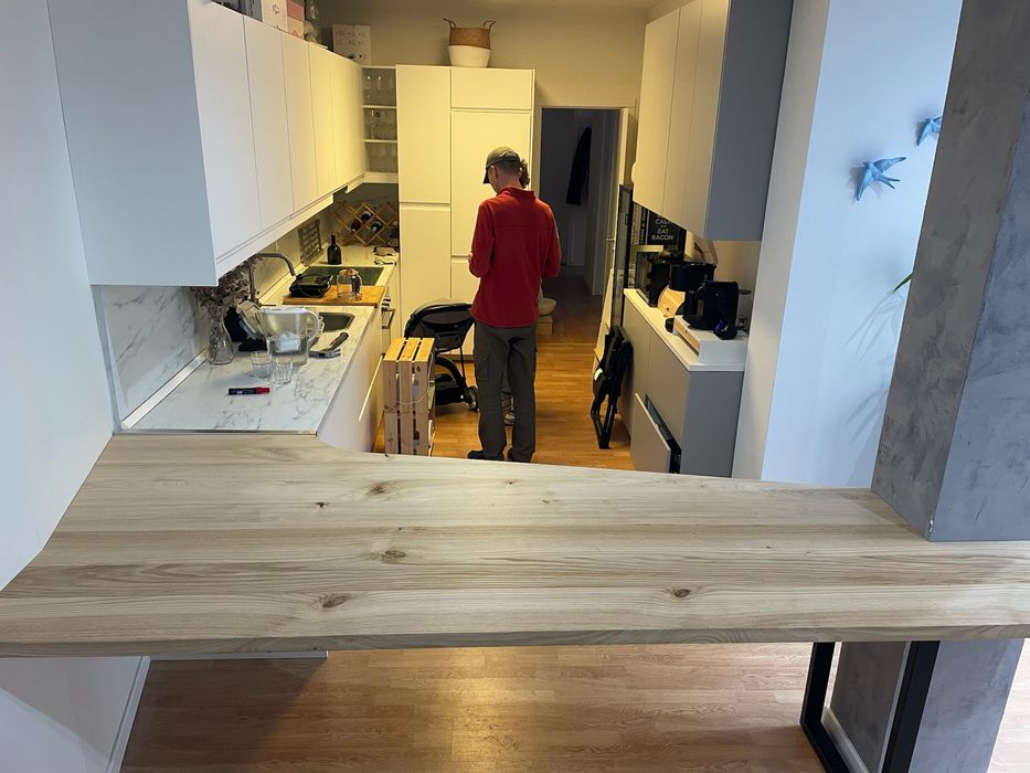 Tampo de cozinha de madeira maciça