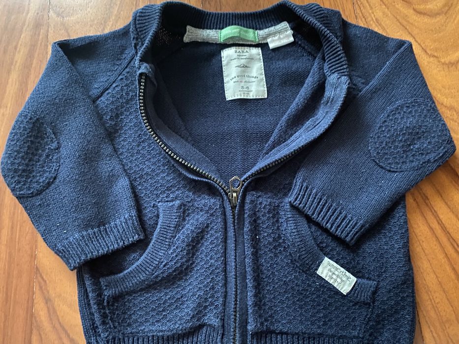 Casaco malha azul menino 3/6 meses Zara