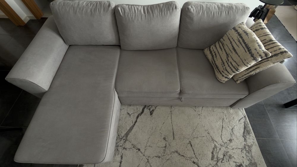 Sofá de 3 Lugares com Chaise Longue Cinzento – Excelente Estado