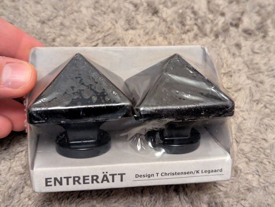 Końcówki do karnisza IKEA ENTRERATT czarne nowe