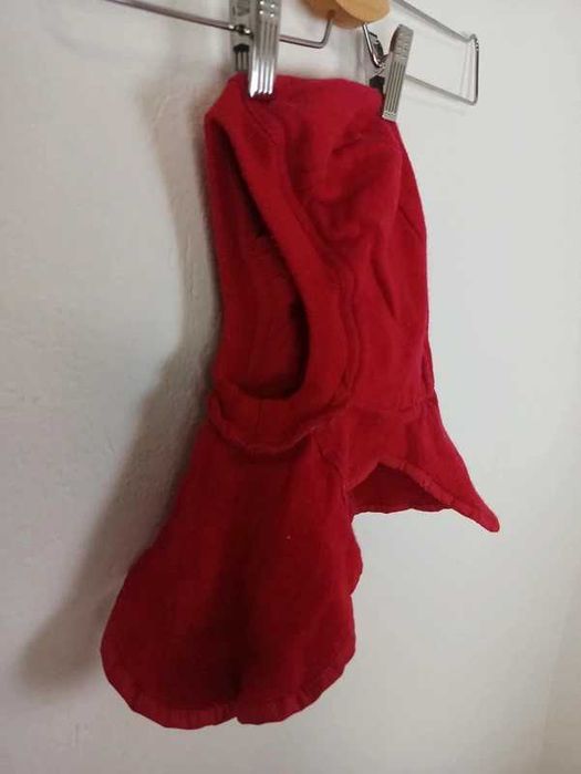 Wełniana czerwona kominiarka 49/50 Troll czapka zimowa 2 lata 3 lata