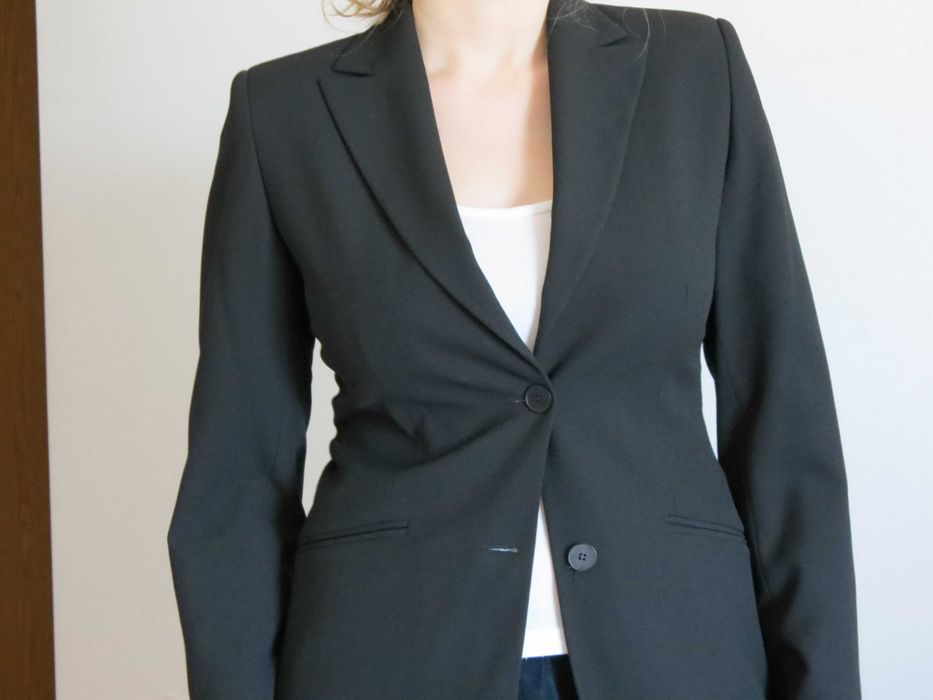 Blazer senhora preto cintado