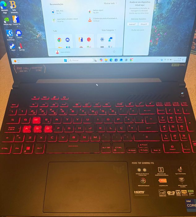 Portátil Gaming ASUS RTX 4070 i7 16GB DDR5 144Hz  Com Garantia