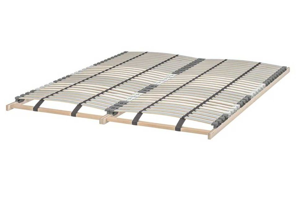 NOVO Cama estofada/arrumação IDANÄS  + estrado LONSËT +colchão VALEVÅG