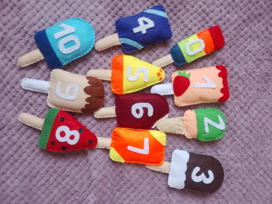 Декор по місяцях для фотосесії, цифри , морозиво із фетру