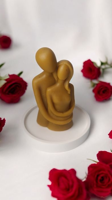 Еко Свічка пара обійми натуральна з бджолиного воску