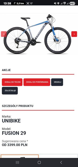 Unibike 29" | Stan IDEALNY | Jak Nowy | Alivio 3x9 | Hollowtech II