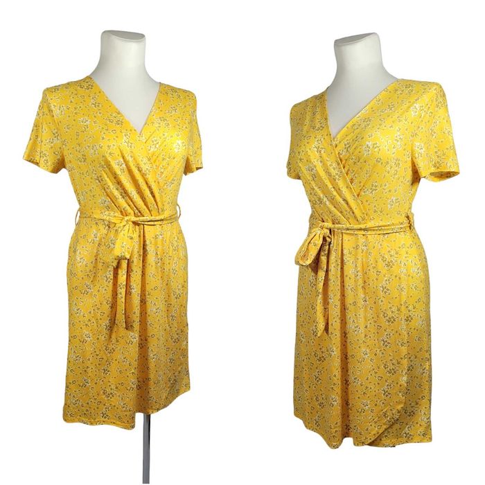 Nowa żółta sukienka 40,L/42,XL wzór w kwiatki BonPrix BPC na lato