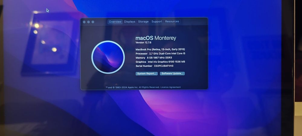 MacBook Pro Retina 13 polegadas início de 2015 - 8GB LPDDR3 / 128GB