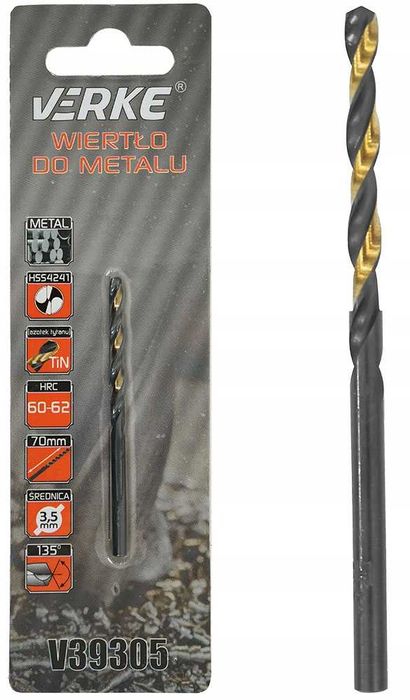 Wiertło do metalu  HSS z powłoka tytanową TYTANOWE TYTAN 3,5 MM 2 SZT