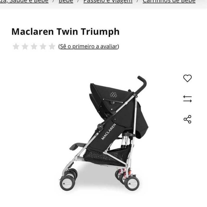 Carrinho de bebé Maclaren XLR + alcofa